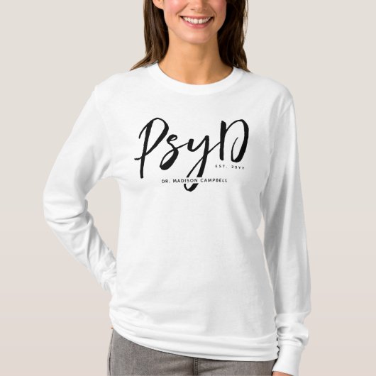心理パーソナライズされたエレガント学PsyD医師 Tシャツ (正面)