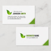 心理士 - エレガント モダン グリーン 名刺 (正面/裏面)