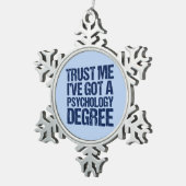 心理学おもしろい卒業 スノーフレークピューターオーナメント (右)