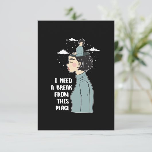 心理学のおもしろいユーモアはブレイクニーズ休暇 カード (スタンド正面)