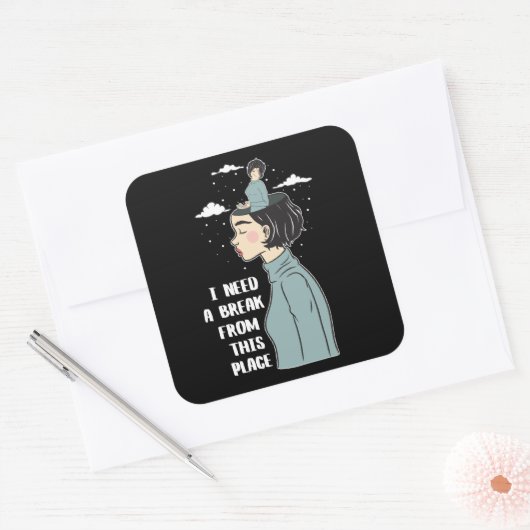 心理学のおもしろいユーモアはブレイクニーズ休暇 スクエアシール (封筒)