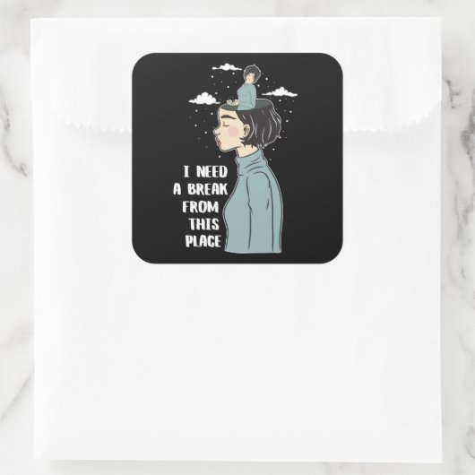 心理学のおもしろいユーモアはブレイクニーズ休暇 スクエアシール (バッグ)