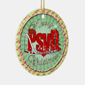 心理学のクリスマスのPsyDの医者 セラミックオーナメント (右)