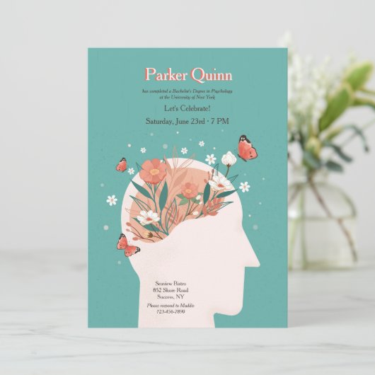 心理学の卒業招待状 招待状 (スタンド正面)