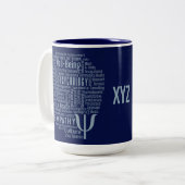 心理学の単語の雲カスタムな色のマグ ツートーンマグカップ (正面左)