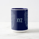 心理学の単語の雲カスタムな色のマグ ツートーンマグカップ (中央)