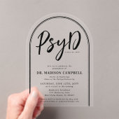 心理学の博士卒業式パーティー アクリル招待状 (インサイチュ (ポータブル))
