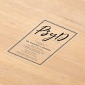 心理学の博士卒業式パーティー アクリル招待状 (レイダウン)