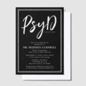 心理学の博士卒業式パーティー ベラム紙招待状 (オフセット)
