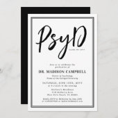 心理学の博士卒業式パーティー 招待状 (正面/裏面)