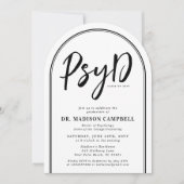 心理学の博士卒業式パーティー 招待状 (正面)