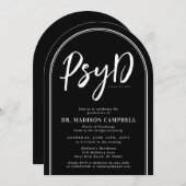 心理学の博士卒業式パーティー 招待状 (正面/裏面)