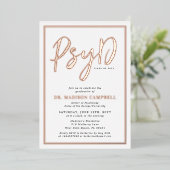 心理学の博士卒業式パーティー 箔招待状 (立ち正面)