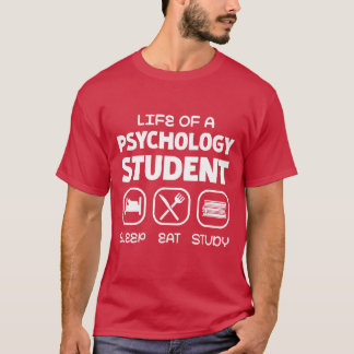 心理学の学生の生活 寝る 食べる 勉強 ギフト Tシャツ