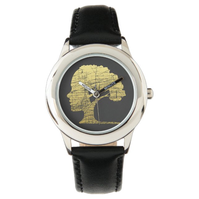 心理学の木のユニークシンボル環境ピロス 腕時計 (正面)