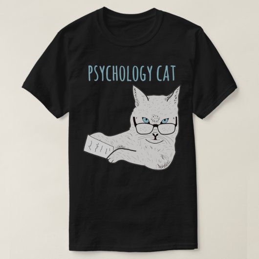 心理学の猫 Tシャツ (デザイン正面)