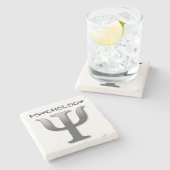 心理学の記号の石のコースター ストーンコースター (横)