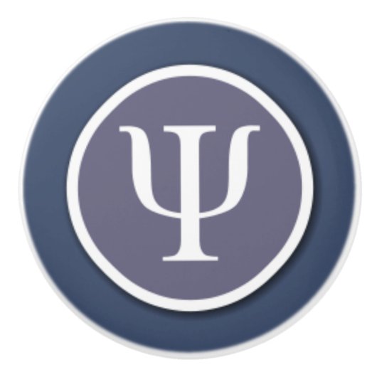 心理学の記号の陶磁器のノブ セラミックノブ (正面)