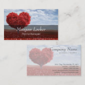 心理学の赤いハートの木 名刺 (正面/裏面)