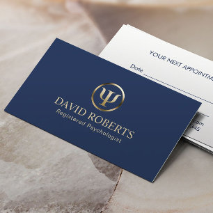 心理学カウンセラー海軍&金ゴールドアポイントメント 予約カード