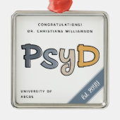 心理学カスタム学博士卒業シック メタルオーナメント (正面)