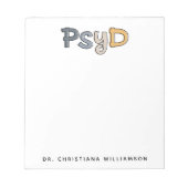 心理学カスタム心理学者PsyD医師 ノートパッド (正面)
