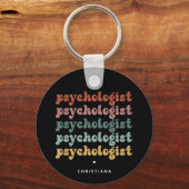 心理学パーソナライズされたレトロ心理学 キーホルダー (正面)