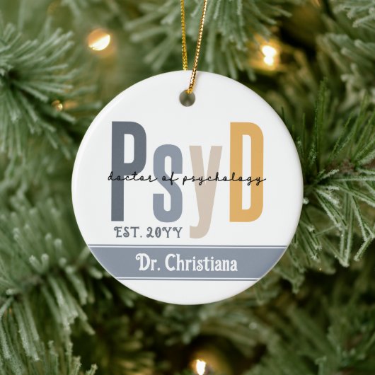 心理学パーソナライズされた学博士号 セラミックオーナメント (ツリー)