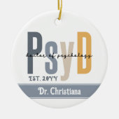心理学パーソナライズされた学博士号 セラミックオーナメント (正面)