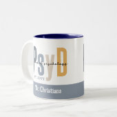 心理学パーソナライズされた学博士号 ツートーンマグカップ (正面左)