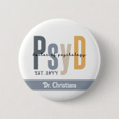 心理学パーソナライズされた学博士号 缶バッジ (正面)