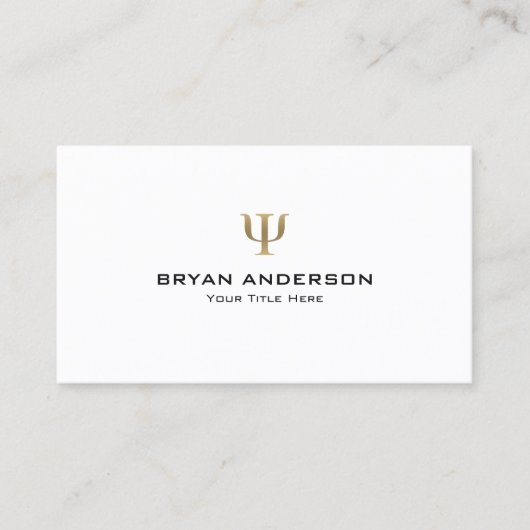 心理学フェイク者金ゴールドPsi記号 名刺 (正面)