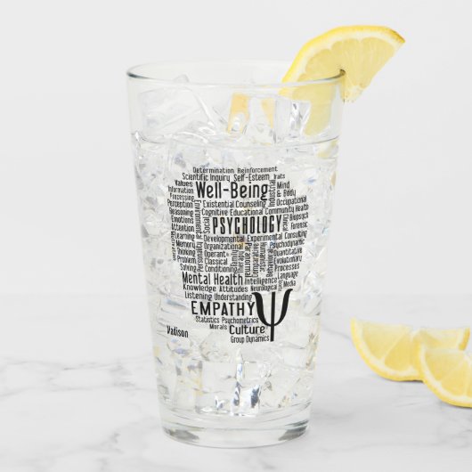 心理学ワードクラウド名前をカスタムする タンブラーグラス (アイス裏面)