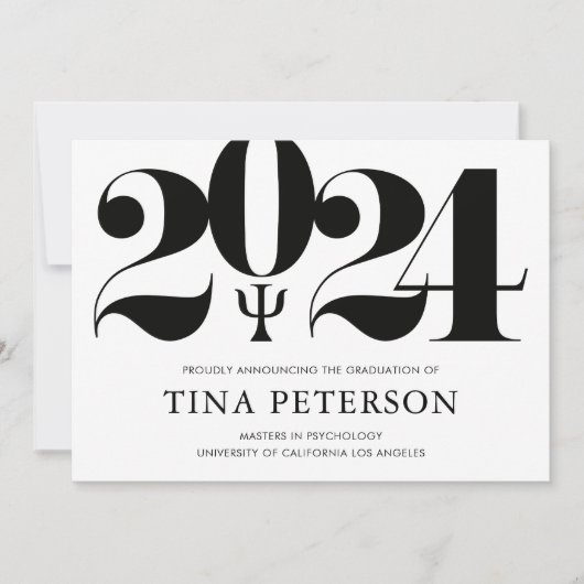 心理学卒業のお知らせ 招待状 (正面)