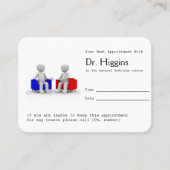 心理学又はカウンセリングアポイントメント注意喚起 予約カード (正面)