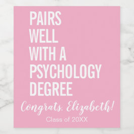 心理学学位の卒業にぴったり ワインラベル