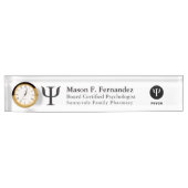 心理学専門のパーソナライズなPsiの記号 デスクネームプレート (正面)