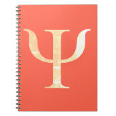 心理学科学の記号のオレンジ螺線形ノート ノートブック (正面)