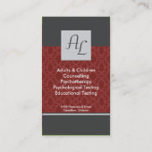 心理学者および医学の名刺-モノグラム 名刺 (裏面)