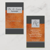 心理学者および医学の名刺-モノグラム 名刺 (正面/裏面)