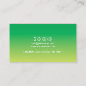 心理学者のエレガントな緑及び黄色の治療のスパ 名刺 (裏面)