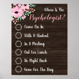 心理学者のオフィスのドアの標識はどこか ポスター