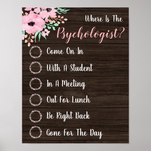 心理学者のオフィスのドアの標識はどこか ポスター (正面)