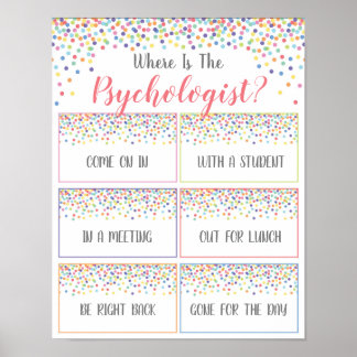 心理学者のオフィスのドアの標識はどこか ポスター