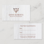 心理学者のカウンセラーのばら色の金ゴールドのアポイントメント 予約カード (正面/裏面)