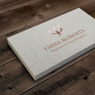 心理学者のカウンセラーのエレガントなリネンアポイントメント 予約カード