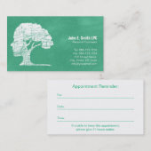 心理学者の個人的なカウンセラーの名刺 予約カード (正面/裏面)