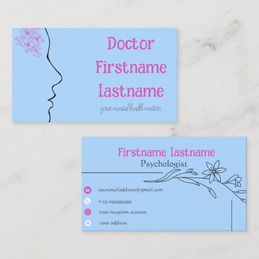 心理学者の名刺とセラピスト🥰 名刺 (正面/裏面)