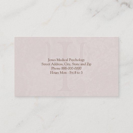 心理学者の名刺 名刺 (裏面)