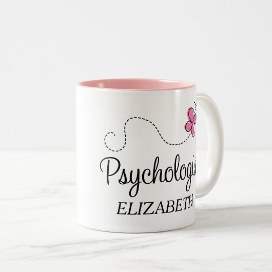 心理学者の彼女のためのパーソナライズな仕事のマグ ツートーンマグカップ (正面右)